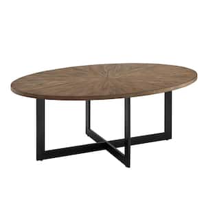 Colton 3-Piece Pecan Oval Wood Coffee Table Set