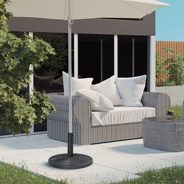 HOMEIBRO 19.80 lbs. Steel Heavy Duty Patio Umbrella Base in Black