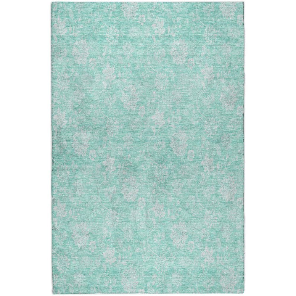 Dream Shag Premium Machine Washable Abstract ADS681 Aqua 5 ft. x 7 ft. 6 in. Area Rug price history on PriceWatchPro