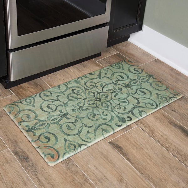 J&V Textiles Scroll 20 x 55 Anti-Fatigue Kitchen Runner Mat Multi