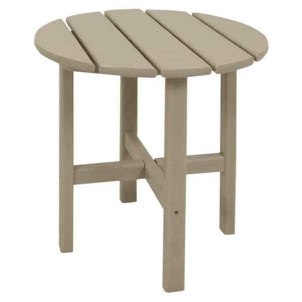 Ivy Terrace Classics 18 in. Sand Round Patio Side Table