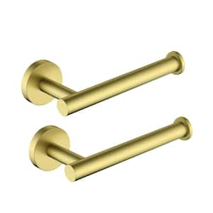 Bathroom Wall-Mount Single Post Toilet Paper Holder Tissue Holder in Stainless Steel Brushed Gold(2 Pack)