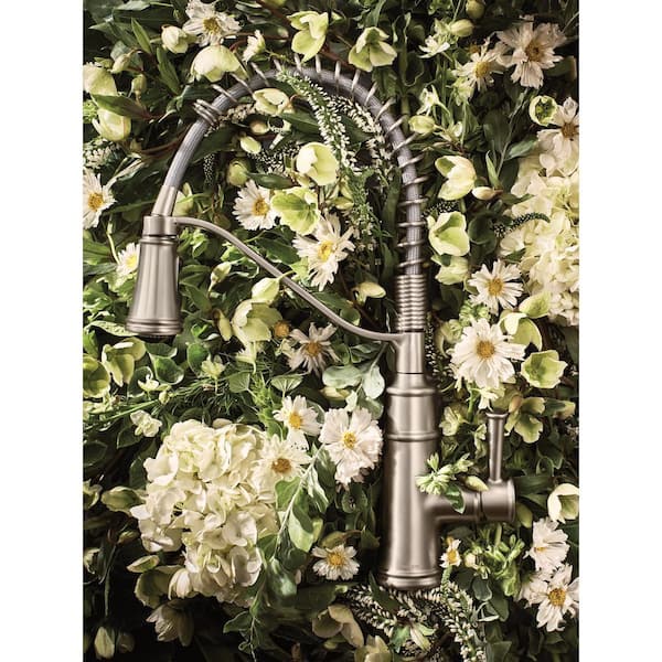 Belfield Spot Resist Stainless 18.25 in. H Pull Down Sprayer Kitchen Faucet with Fixed