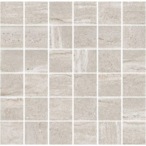 Arenza 12 in x 12 in Matte Warm Beige Porcelain Square Stone-look Mosaic Floor and Wall Tile (10.66 sq ft/case) -11 Pack