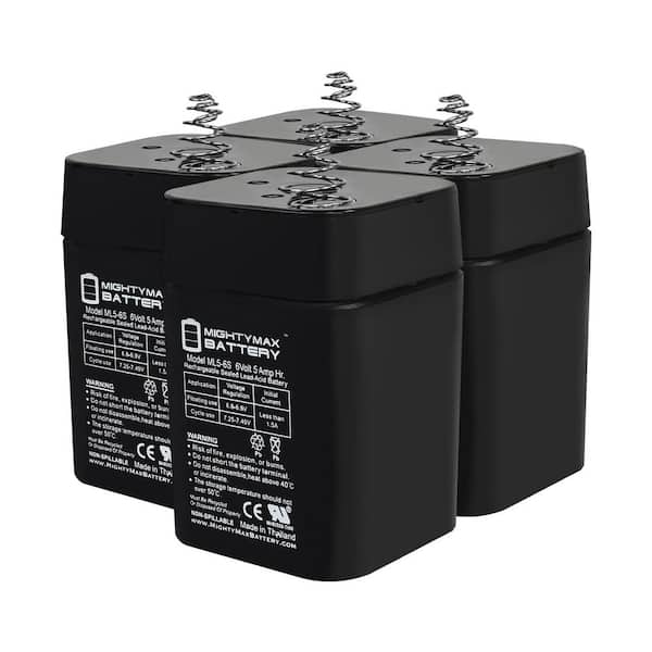 MIGHTY MAX BATTERY 6V 5AH SLA Replacement Battery Compatible with Rayovac Swivel Lantern - 4 Pack