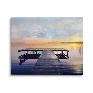"Tranquil Lake Sunset Nautical Sanctuary" by ​Mike Calascibetta Unframed Print Nature Wall Art 30 in. x 40 in.