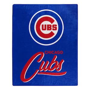 MLB Cubs Signature Raschel  Blue Throw Blanket