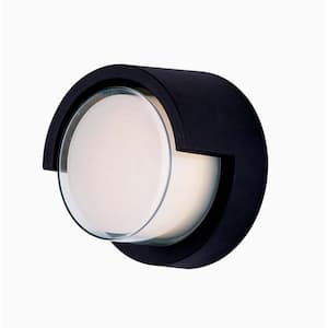 Eyebrow 1-Light Black Integrated LED Outdoor Wall Lantern Sconce