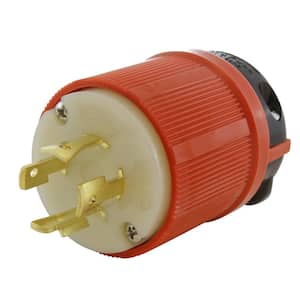 NEMA L16-20P 3-Phase 20 Amp 480-Volt 4-Prong Locking Orange Male Plug with UL, C-UL Approval