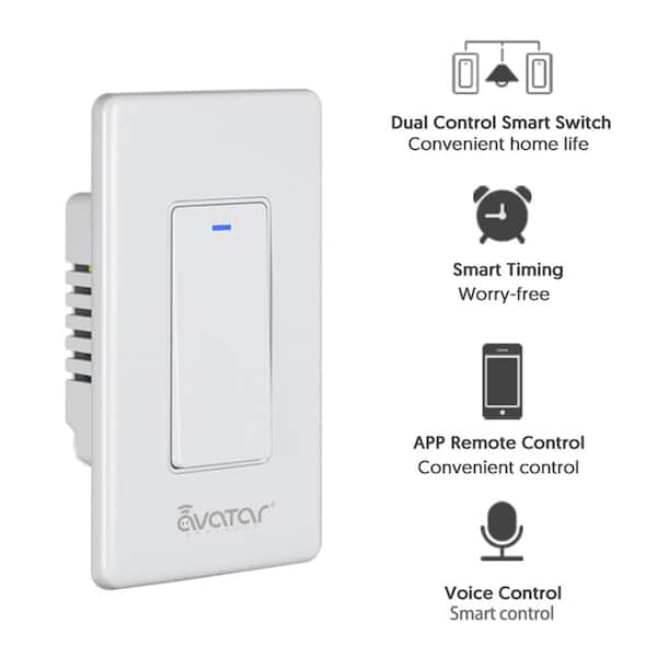 Avatar Controls 120V Smart Wi-Fi Single-Pole Switch with RF Remote