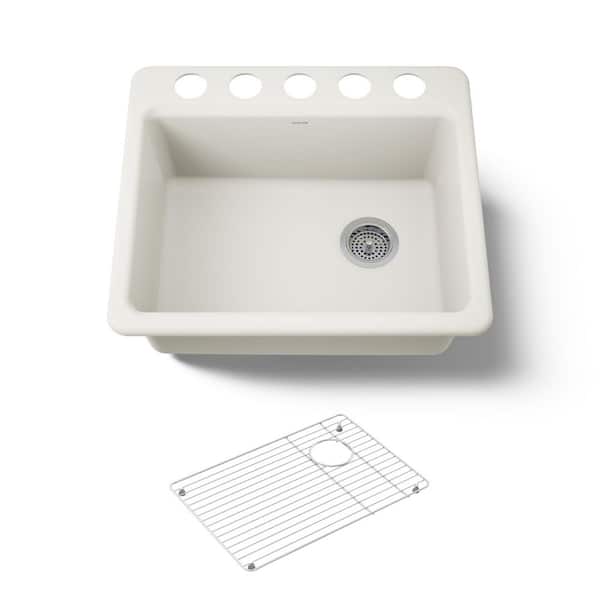 River by 25 in. Undermount Single Bowl Biscuit Cast Iron Kitchen Sink