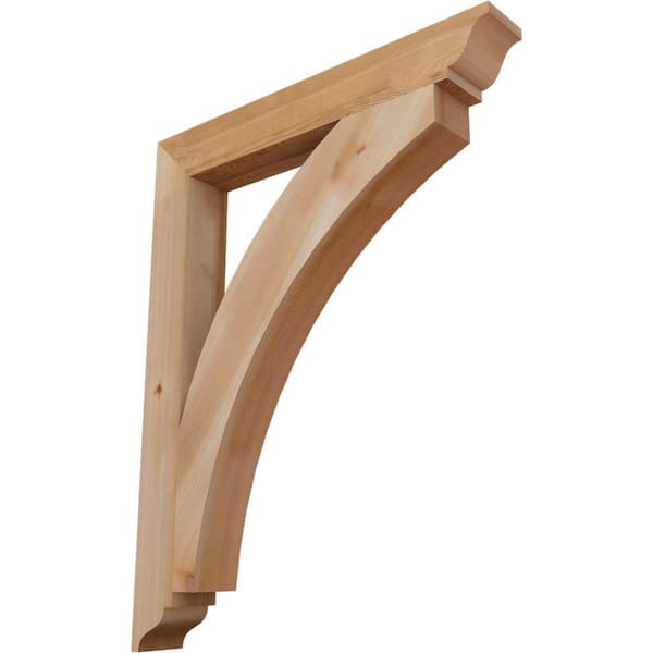 Ekena Millwork 3.5 in. x 38 in. x 30 in. Western Red Cedar Thorton Traditional Smooth Bracket