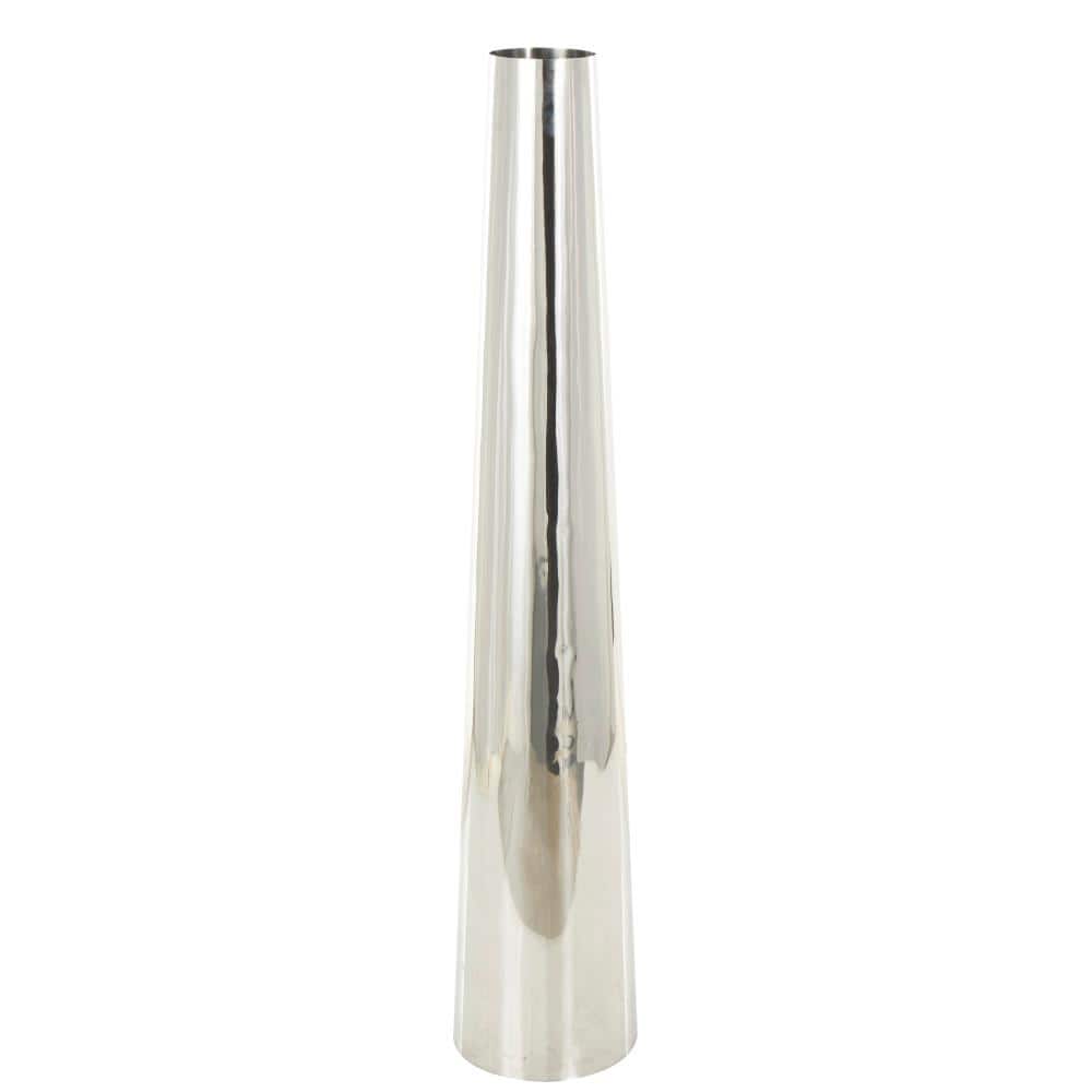 Silver Minimalistic Tall Floor Cone Stainless Steel Metal Decorative Vase price history on PriceWatchPro