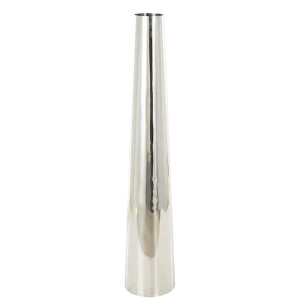 Litton Lane Silver Minimalistic Tall Floor Cone Stainless Steel Metal Decorative Vase
