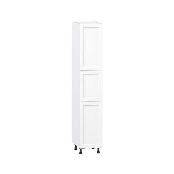 Laramie 15 in. W x 24 in. D x 84.5 in. H Assembled Pantry Kitchen Cabinet in Painted Bright White with 4-Shelves
