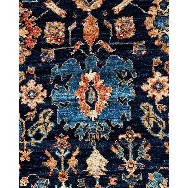 Chloe & Olivia Home Serapi Blue 6 ft. x 9 ft. Tribal Wool Indoor