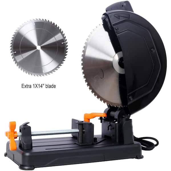 Tidoin 14 in. 2-Blade Premium Heavy Duty Multi-Material Cut-Off Chop Saw with Carbide-Tipped Metal-Cutting Saw Blade