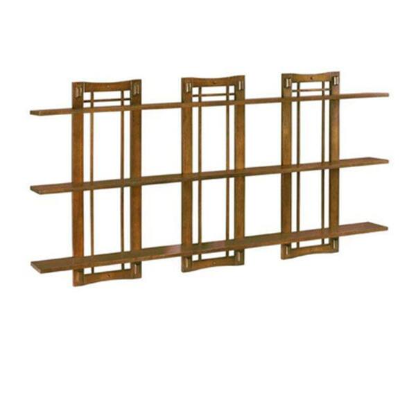 Home Decorators Collection Artisan Light Oak Triple Wall Shelf with Open-Panel