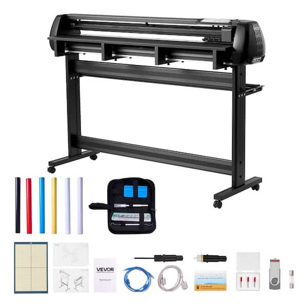 Vinyl Cutter Machine, 53 in. Feed Width, Dual Blades, Adjustable Force/Speed, LED Display, Plotter Cutter Printer Bundle