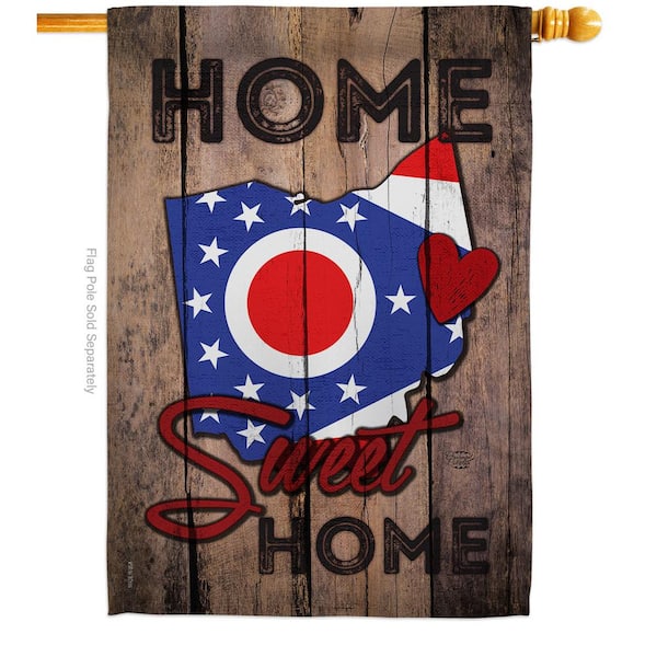 Ornament Collection 2.5 ft. x 4 ft. Polyester State Ohio Sweet Home States 2-Sided House Flag Regional Decorative Vertical Flags