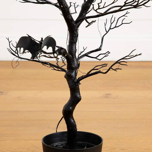 Nearly Natural 3ft. Pre-Lit Artificial Halloween Black Spooky Twig