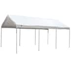 Outsunny 10 ft. x 20 ft. Heavy-Duty Carport Canopy with Water/UV ...