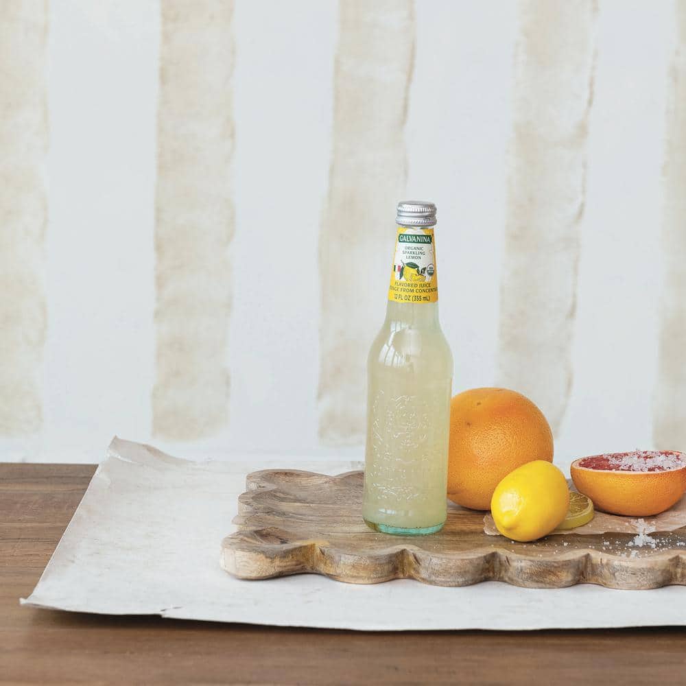 Natural Mango Wood Scalloped Edge Serving Tray