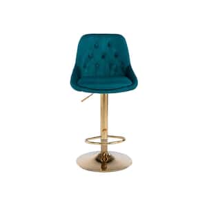 44in. Teal Bar Stools with Back and Footrest Counter Height Dining Chairs