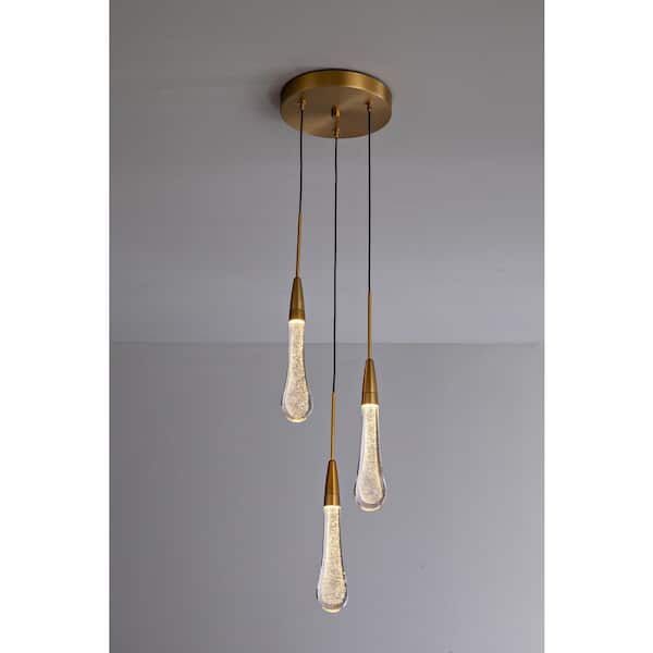 Modern Chandelier 8 in.3-Lights Gold Chandelier for Dining Room, Living Room, Foyer, Bedroom