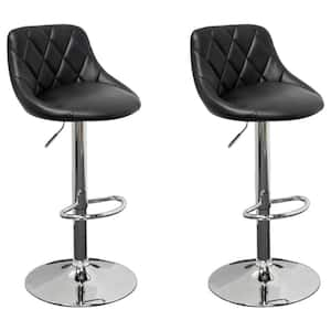 Westchester Black Faux Leather Adjustable Swivel Bar Stools (Set of 2)