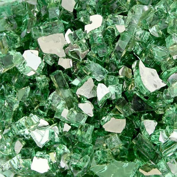 Hiland 10 lbs. Bag Reflective Fire Pit Fire Glass in Green
