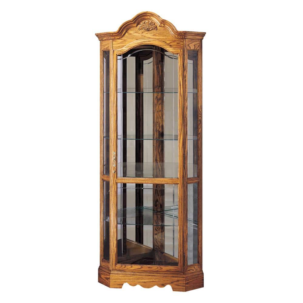 H Curio Storage Cabinet In Golden Oak