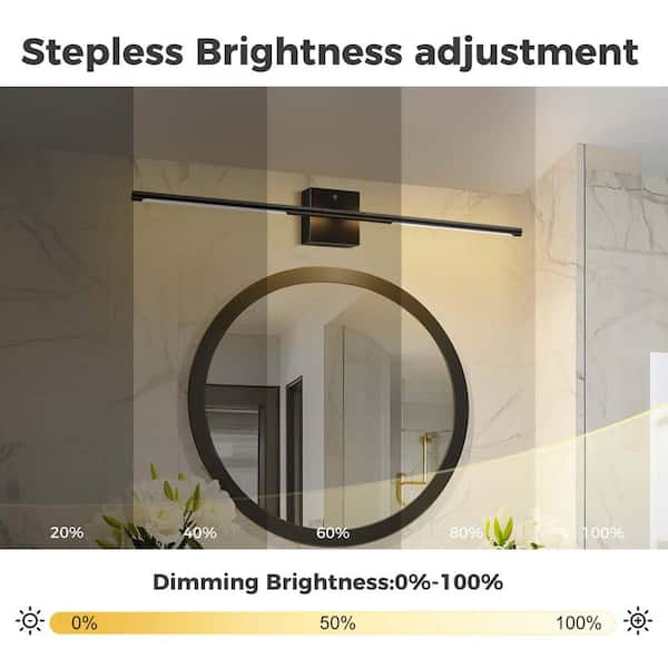 2-Light Black Dimmable LED Wall Sconce with Remote Control, Wireless Installation, USB Charging, Wall Decor Set of 2
