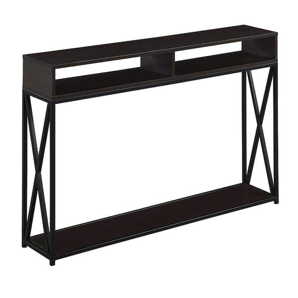 Convenience Concepts Tucson 47.25 in. Espresso/Black 30.5 in. Rectangle Particle Board Console Table with 2-Shelves
