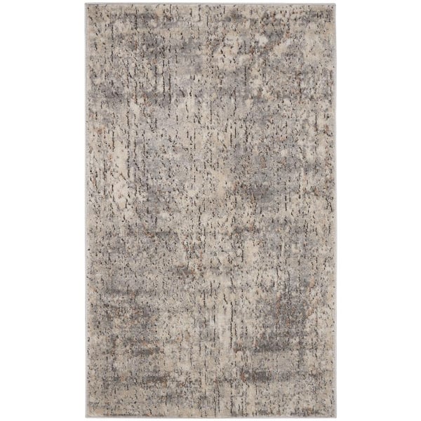 Nourison Concerto Beige/Grey 3 ft. x 5 ft. Textured Contemporary ...