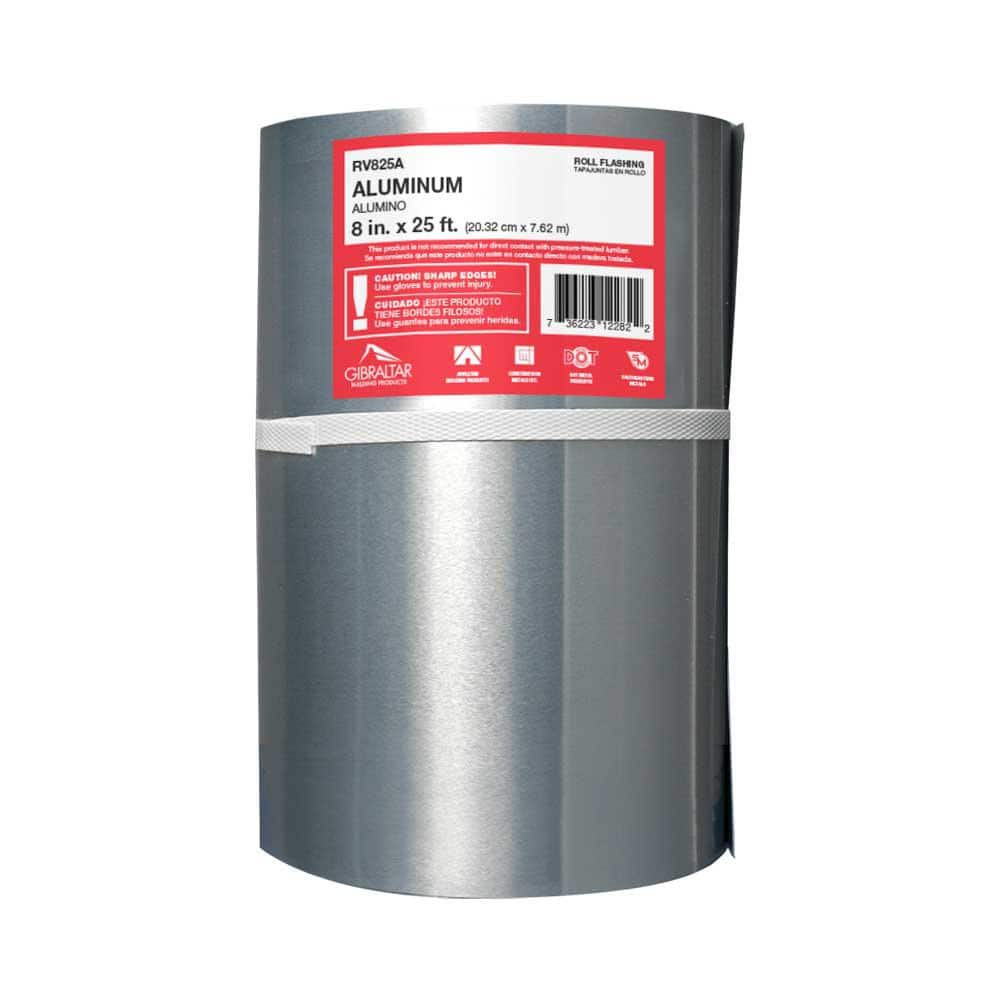 Gibraltar Building Products 8 In X 25 Ft Aluminum Roll Valley Flashing Rv825a The Home Depot