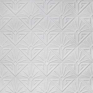 Deco Paradiso Paintable Luxury Vinyl White & Off-White Wallpaper Sample