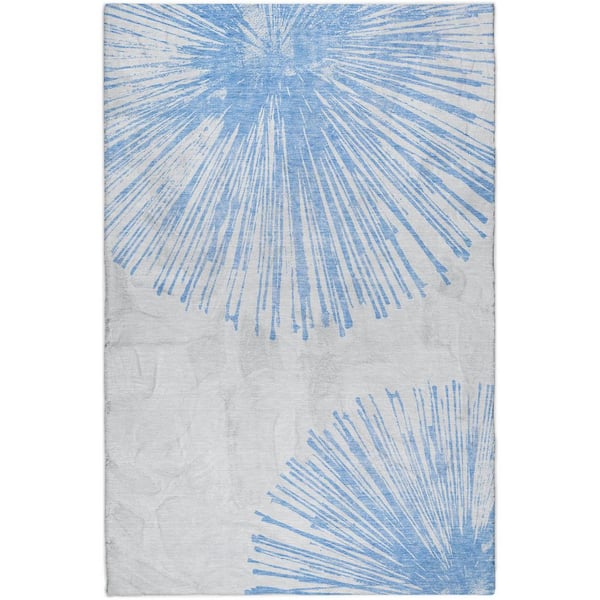 Dream Shag Premium Machine Washable Abstract ADS642 Denim 10 ft. x 14 ft. Area Rug