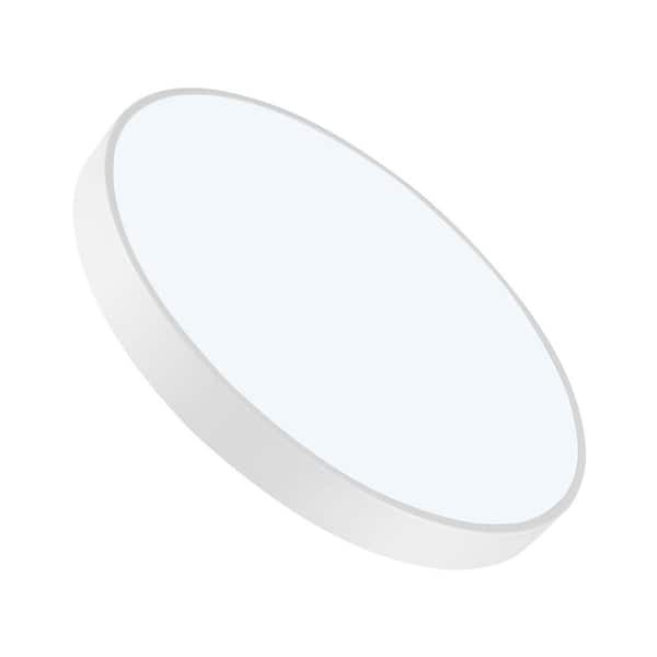 TYCOLIT 15.75 in. 1-Light White LED Ultra-Thin Ceiling Light Semi-Flush Mount (1-Pack)