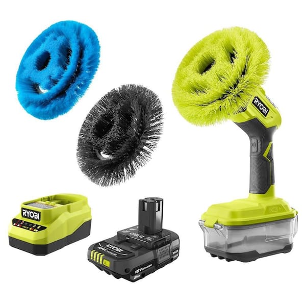 RYOBI ONE+ 18V Cordless VORTEX Power Scrubber Kit with 2.0 Ah