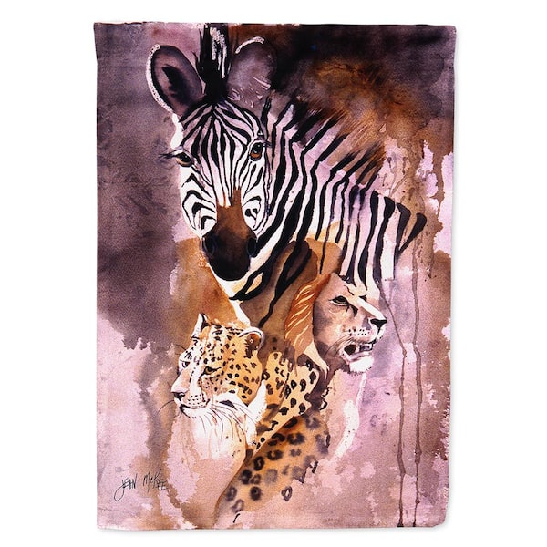 Caroline's Treasures 11 in. x 15-1/2 in. Polyester Cheetah, Lion, and Zebra 2-Sided 2-Ply Garden Flag
