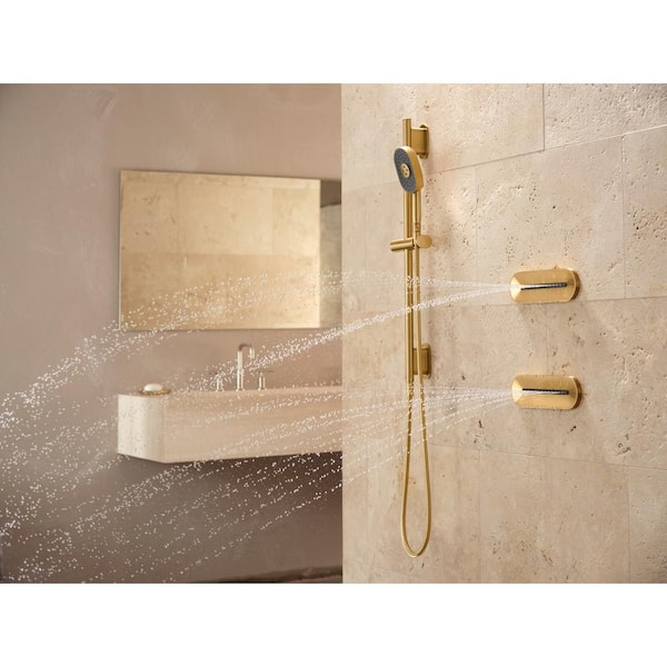 Statement 3.5 in. 14-Sprayer Body Jet in Vibrant Brushed Moderne Brass