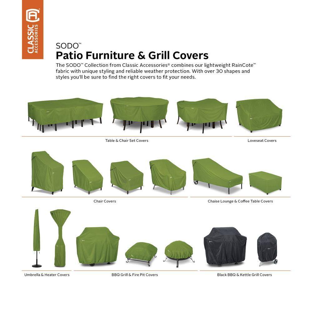 Large Green Polyester Patio Table and Chair Set Cover