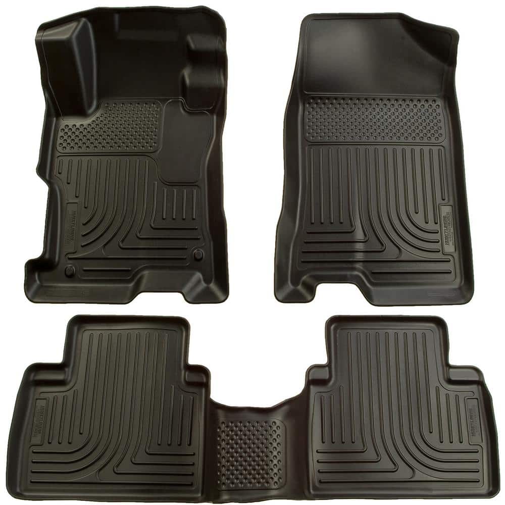 Rear Trunk Floor Mats All Weather Liners Husky WeatherBeater Front 3 Colors 