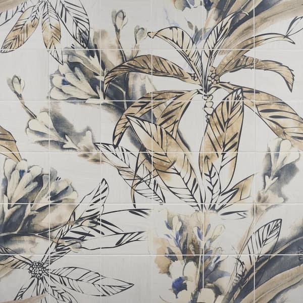 Angela Harris Native Autumn 7.87 in. x 7.87 in. Matte Porcelain Floor and Wall Mural Tile (15.49 sq. ft./Case)