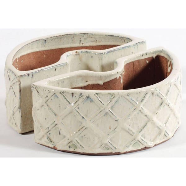 Crema Ceramic Trellis Umbrella Planter