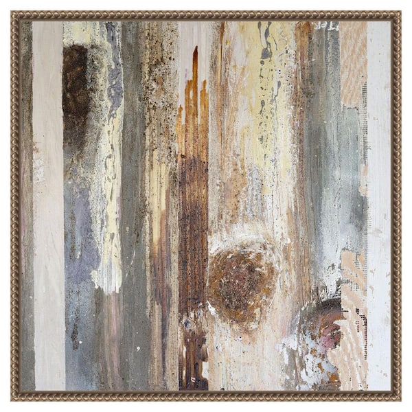 Amanti Art Textured Grain V by Erin McGee Ferrell 1 Piece Floater Frame Canvas Giclee Abstract Art Print 22 in. x 22 in.