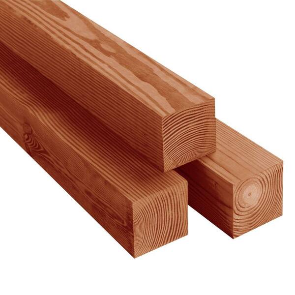 4 In X 4 In X 8 Ft 2 Ground Contact Syp Redwood Tone Pressure Treated Timber 194356 The Home Depot