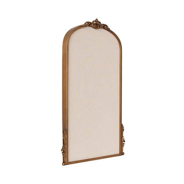 Myrcelle 31 in. x 19 in. Gold Metal Framed Fabric Pinboard Memo Board
