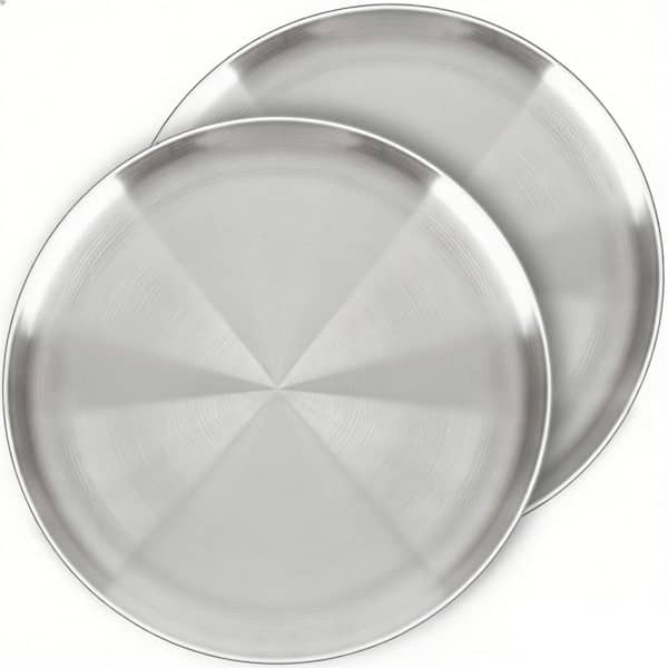 2-Pack 12 in. Pizza Pans for Oven, Non-Stick Round Stainless Steel Pizza Pans, Dishwasher Safe & Easy Clean